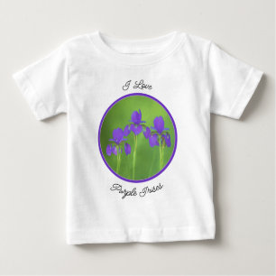 T-shirt Pour Bébé Peinture Iris Violet - Art Fleur Originale