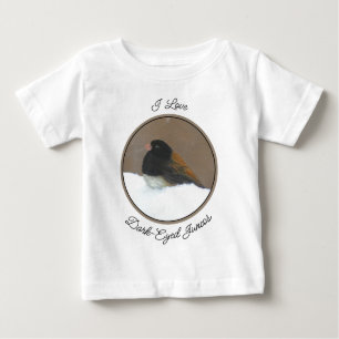T-shirt Pour Bébé Peinture Junco foncée - Art original pour bébé