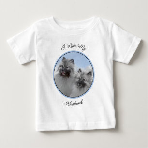 T-shirt Pour Bébé Peinture originale d'un couple de Keeshond - Art a