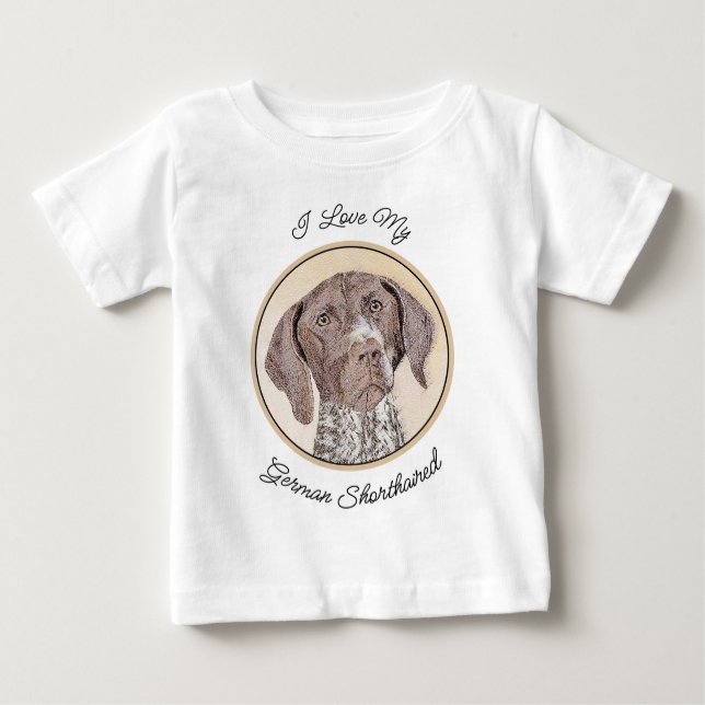 T-shirt Pour Bébé Peinture pointeur germanique à pois court - Chien  (Devant)