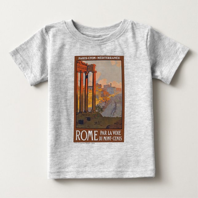 T-shirt Pour Bébé Peinture publicitaire de voyage dans la Rome antiq (Devant)