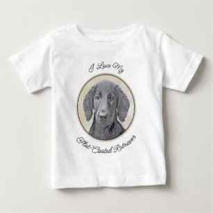 T-shirt Pour Bébé Peinture Retriever à revêtement plat - Art Chien o