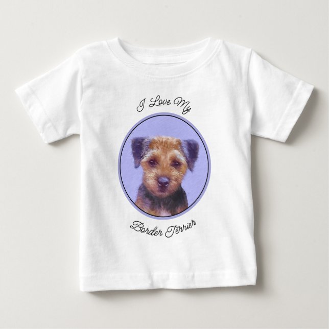 T-shirt Pour Bébé Peinture sur la frontière de Terrier - jolie art o (Devant)