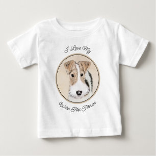 T-shirt Pour Bébé Peinture Terrier de Renard de fil - Cute Original