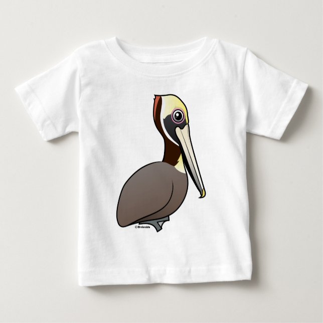 T-shirt Pour Bébé Pélican Brown de Birdorable (Devant)