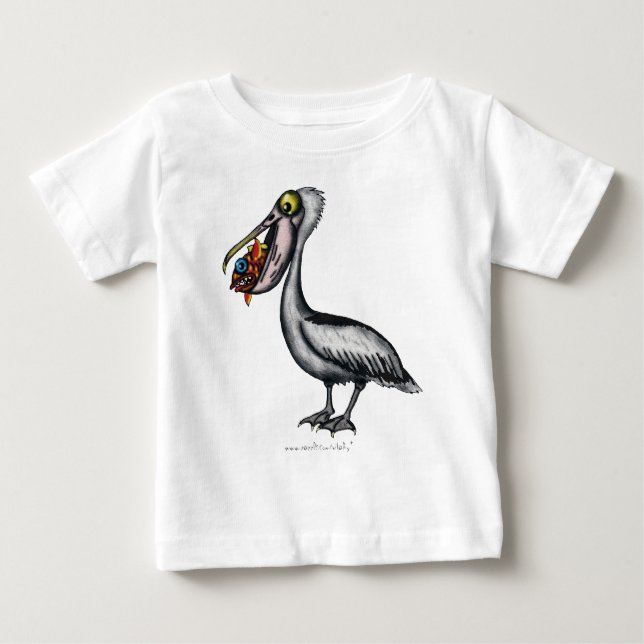 T-shirt Pour Bébé Pélican mignon drôle avec le T-shirt fâché de bébé (Devant)