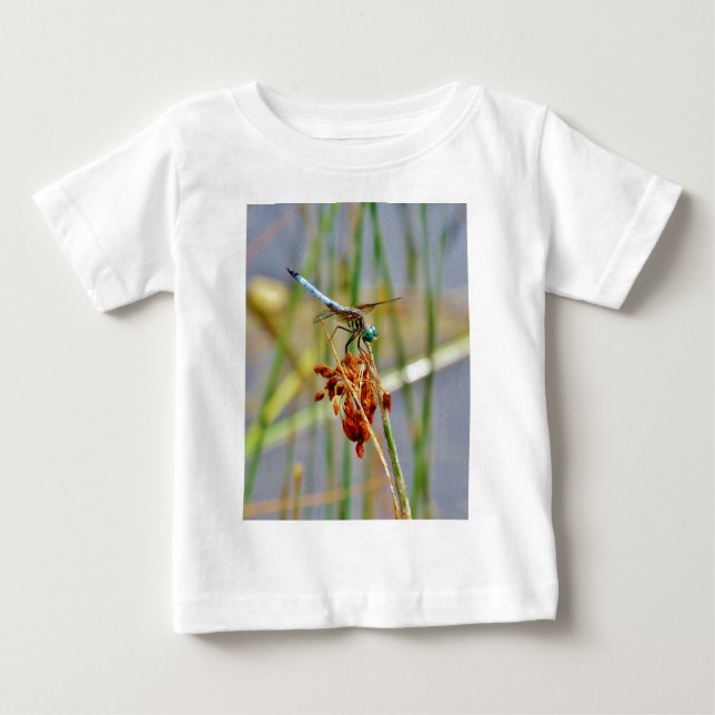 T-shirt Pour Bébé Pelouse de berge et libellule (Devant)
