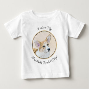 T-shirt Pour Bébé Pembroke Welsh Corgi Peinture - Art Chien original