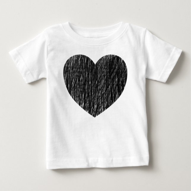 T-shirt Pour Bébé Pencé en noir (Devant)