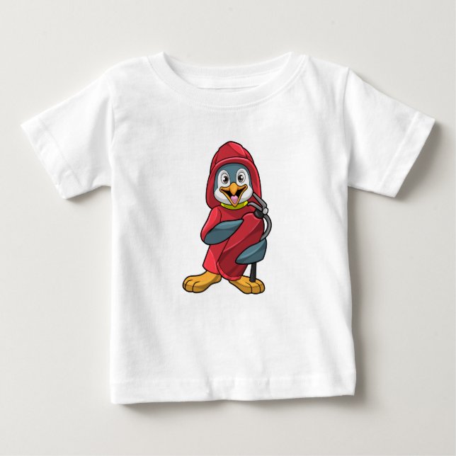 T-shirt Pour Bébé Penguin comme pompier avec Extinguisher (Devant)
