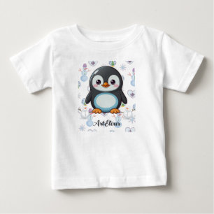 T-shirt Pour Bébé Penguin Cute Kawaii Baby Print