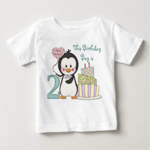 T-shirt Pour Bébé Penguin Cutie - Garçon Deuxième Anniversaire