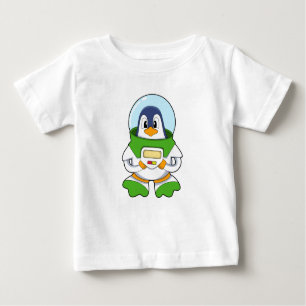 T-shirt Pour Bébé Penguin en astronaute costume