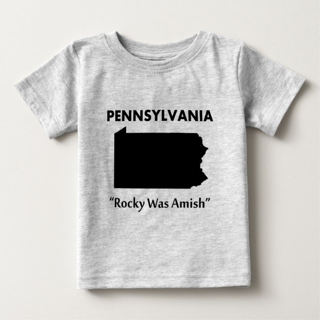 T-shirt Pour Bébé Pennsylvanie - Rocky était amish (Devant)