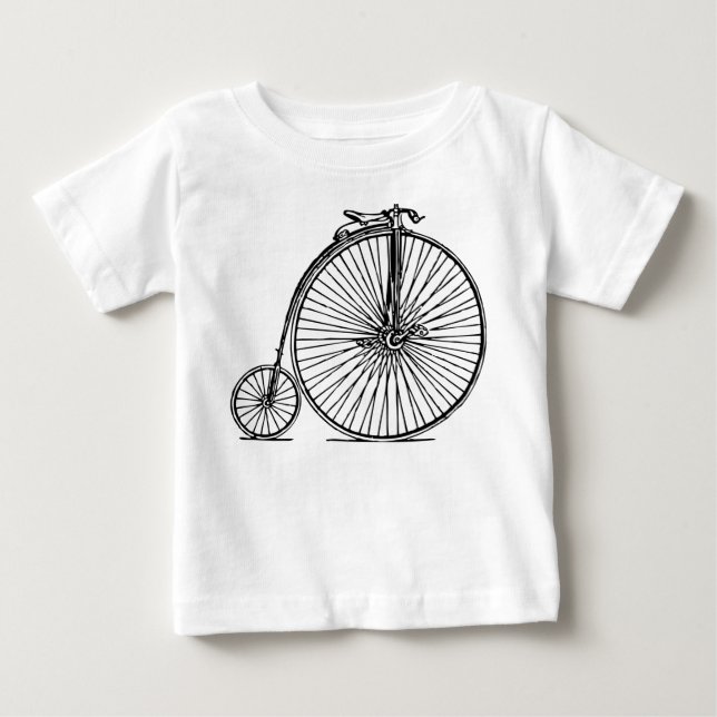 T-shirt Pour Bébé Penny Farthing - Noir (Devant)