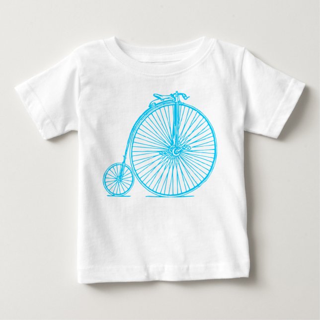 T-shirt Pour Bébé Penny Farthing - Sky Blue (Devant)