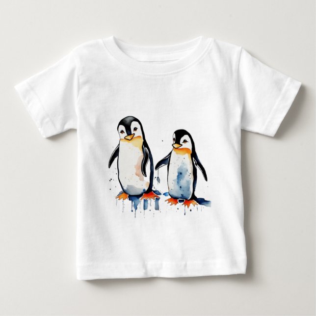 T-shirt Pour Bébé Pénquins mignons (Devant)