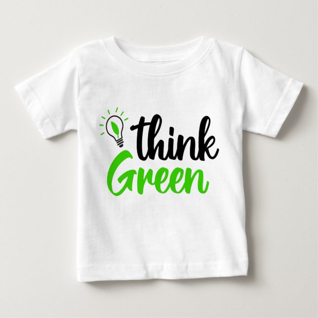T-shirt Pour Bébé penser vert (Devant)