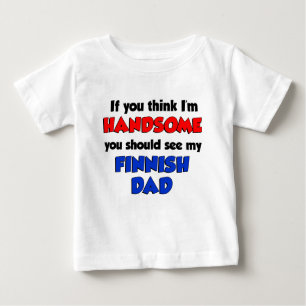 T-shirt Pour Bébé Pensez que je suis papa finlandais beau