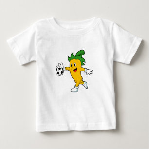 T-shirt Pour Bébé Pepper Vegan comme joueur de football avec Soccer.