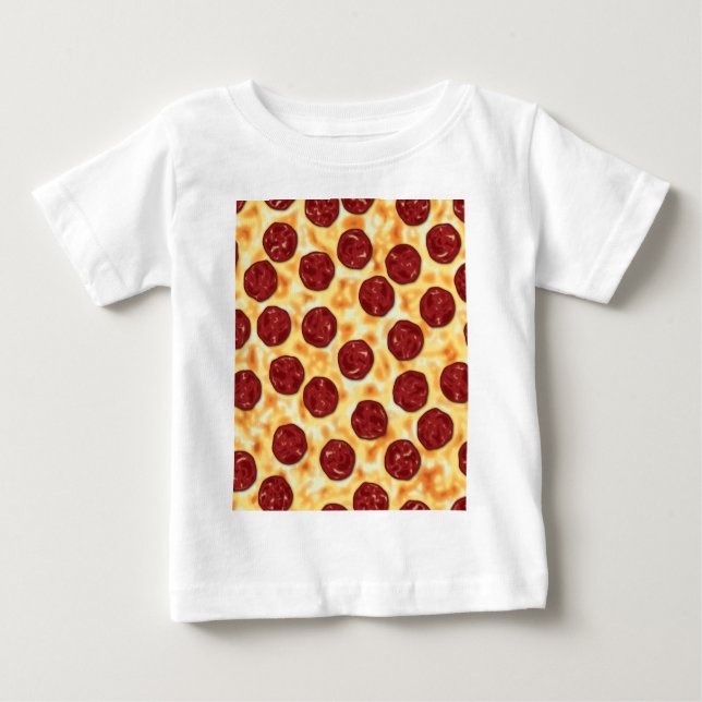 T-shirt Pour Bébé Pepperoni Pizza Motif (Devant)
