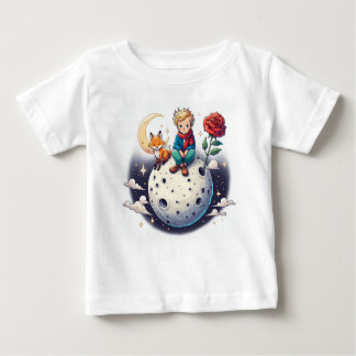 T-shirt Pour Bébé Pequeno Príncipe sentado na lua