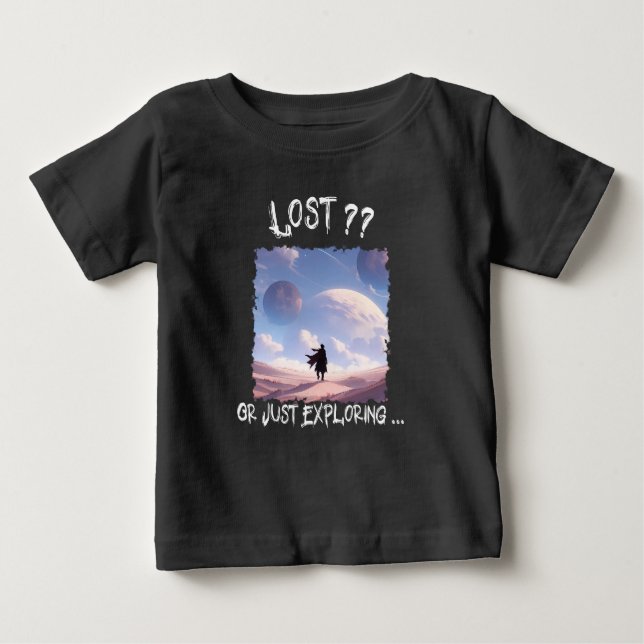 T-shirt Pour Bébé Perdu ?? Ou juste en exploration...Camping dans le (Devant)