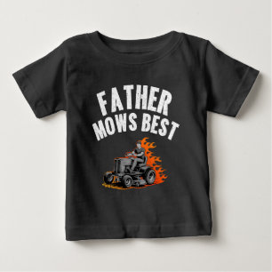 T-shirt Pour Bébé Père Mows Meilleur Amusant Papa Feu Feu Flamme Pel