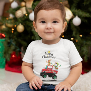 T-shirt Pour Bébé Père Noël adorable, Snowman et Reindeer