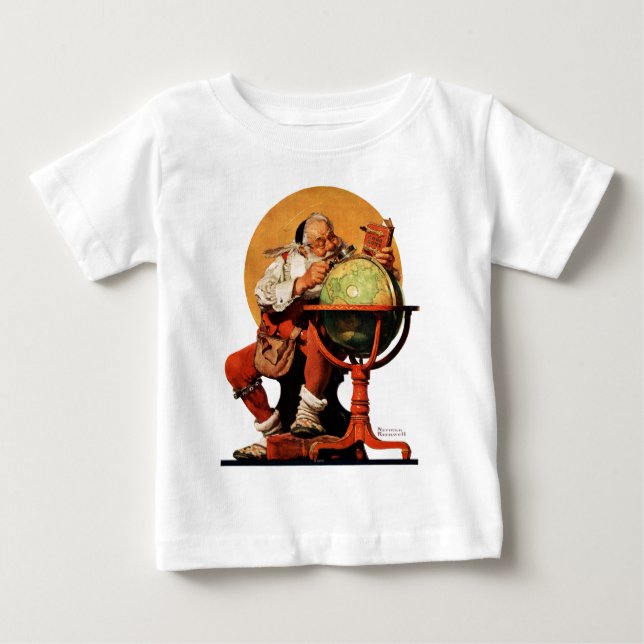 T-shirt Pour Bébé Père Noël au globe (Devant)