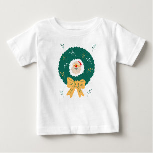 T-shirt Pour Bébé Père Noël Baby Wreath Holiday