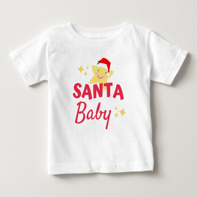 T-shirt Pour Bébé Père Noël bébé (Devant)