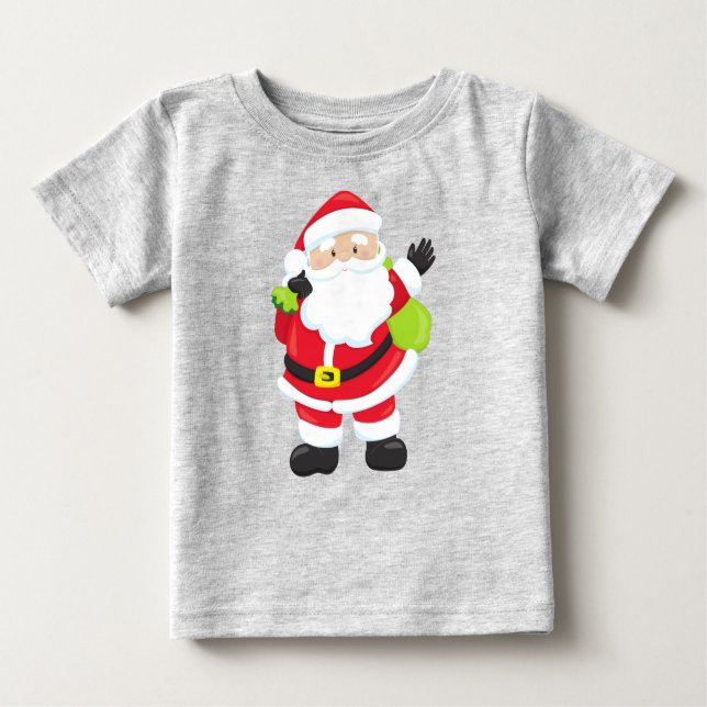 T-shirt Pour Bébé Père Noël, Cadeaux, Cadeaux, Cadeaux, Noël, Noël (Devant)