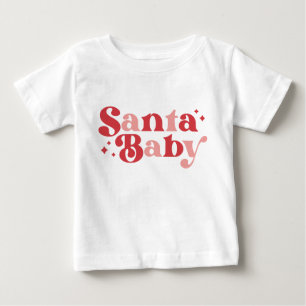 T-shirt Pour Bébé Père Noël de Noël Bébé Mignon Script de typographi