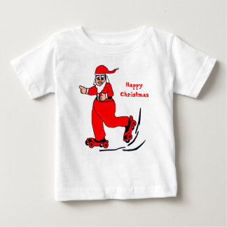 T-shirt Pour Bébé Père Noël de patinage