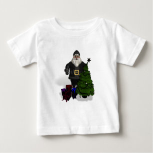 T-shirt Pour Bébé Père Noël En Cuir Noir