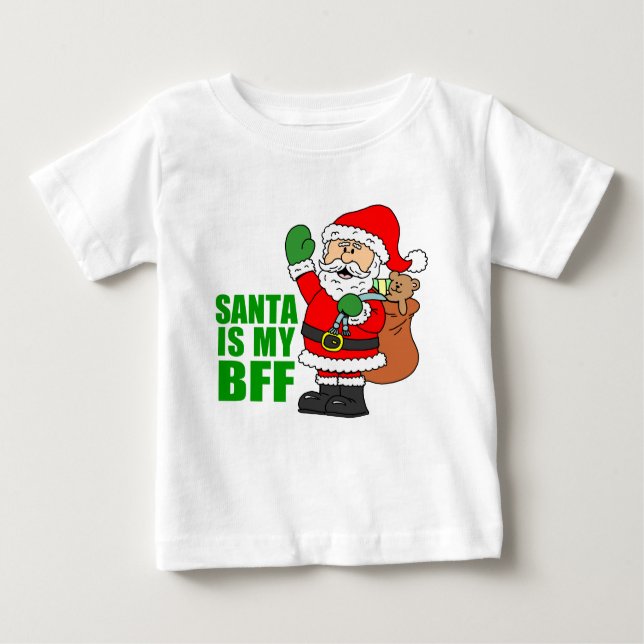 T-shirt Pour Bébé Père Noël est mon BFF (Devant)