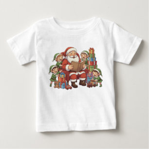 T-shirt Pour Bébé Père Noël et ses lutins – Illustration de Noël mig