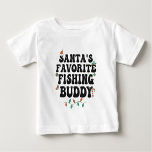 T-shirt Pour Bébé Père Noël Favori Pêche Buddy Funny Christmas Papa