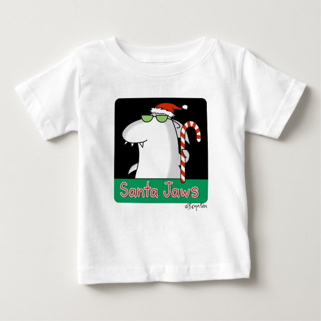 T-shirt Pour Bébé Père Noël Jaws (Devant)