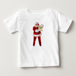 T-shirt Pour Bébé Père Noël Liste de filles T-shirt bébé