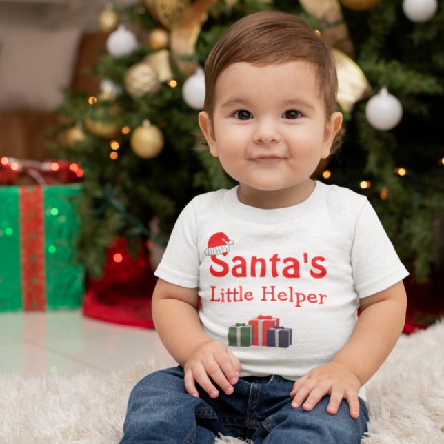 T-shirt Pour Bébé Père Noël Little Helper (Créateur téléchargé)