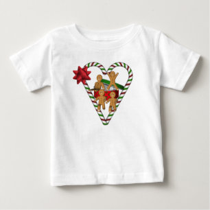 T-shirt Pour Bébé Père Noël Mignon Biscuit au Gingembre Fêtes de Fin