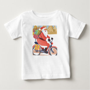 T-shirt Pour Bébé Père Noël motard