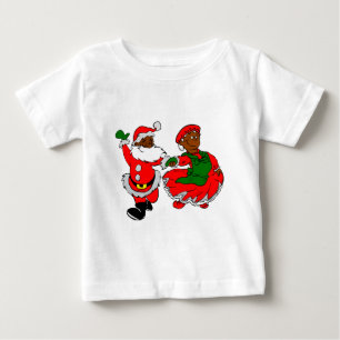 T-shirt Pour Bébé père Noël noire mme claus