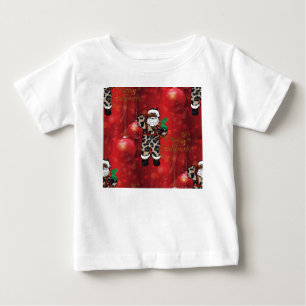 T-shirt Pour Bébé père Noël rouge léopard