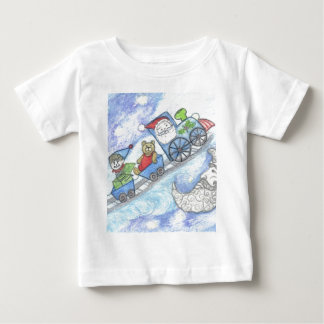 T-shirt Pour Bébé Père Noël Teddy Bear, Train de Noël, vêtements pou