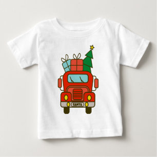 T-shirt Pour Bébé Père Noël vue de devant Joyeux Noël