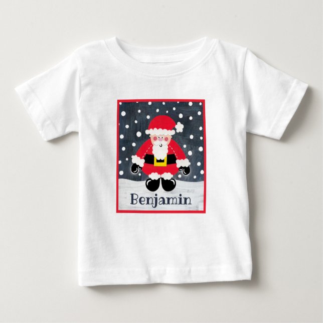 T-shirt Pour Bébé Père personnalisé Noël, Père Noël (Devant)