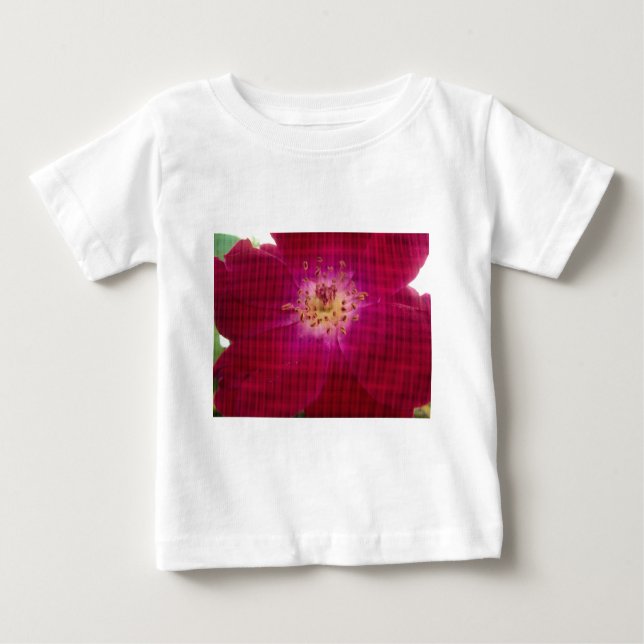 T-shirt Pour Bébé Perfection pétale : À damiers Rose Art Motif pétal (Devant)